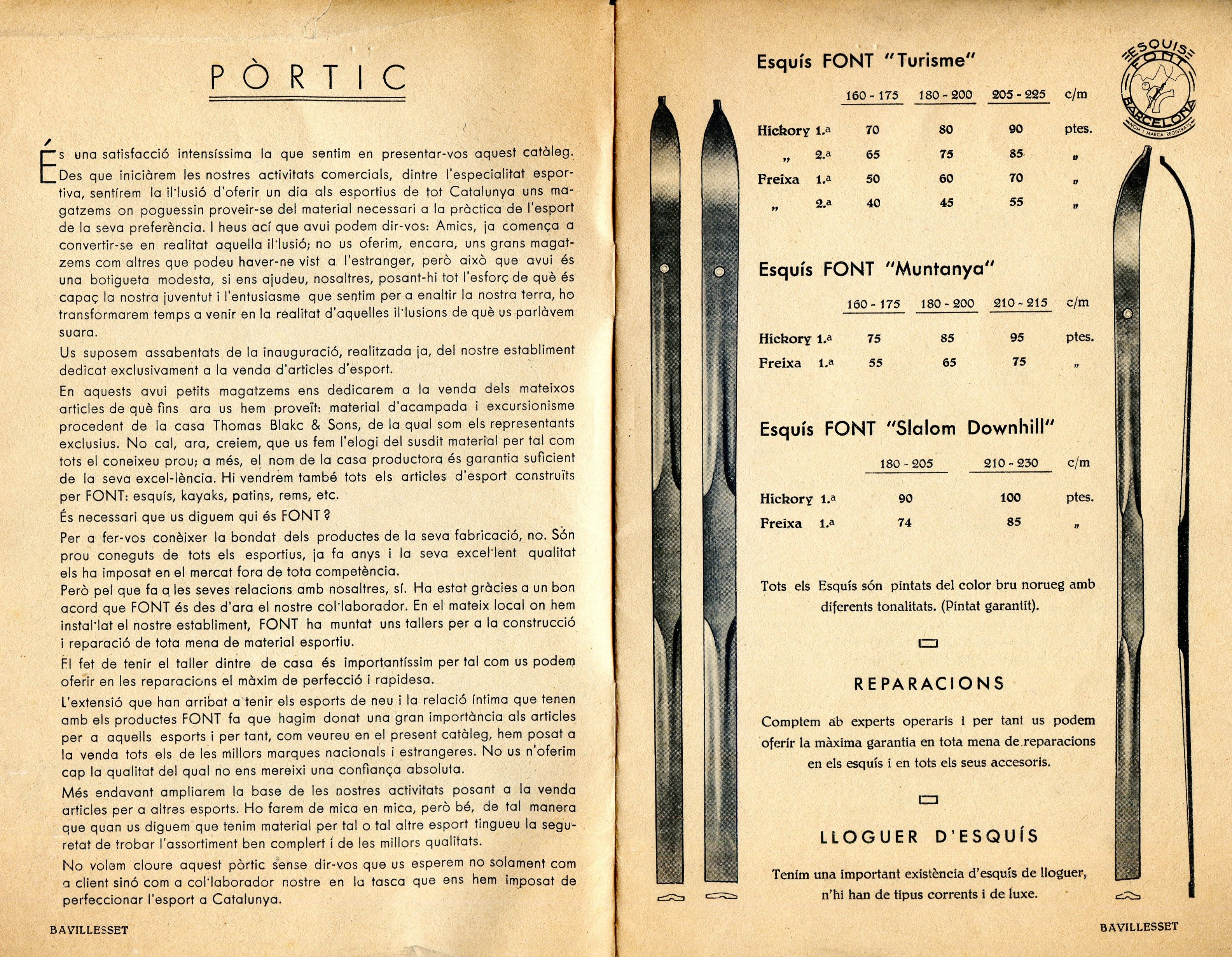Font construcció d'esquis : Bavillesset venda de material esportiu : hivern 1934-35 - Miniatura 2